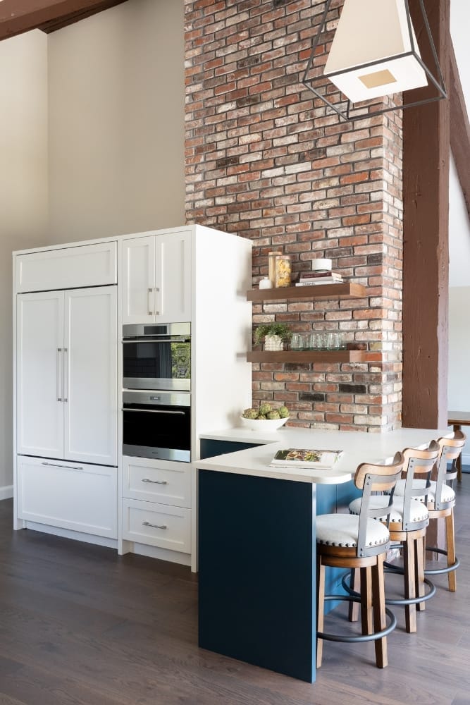 Exposed brick_beams_Gloucester MA kitchen